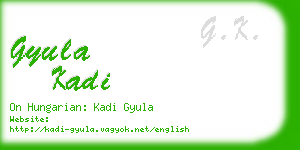 gyula kadi business card